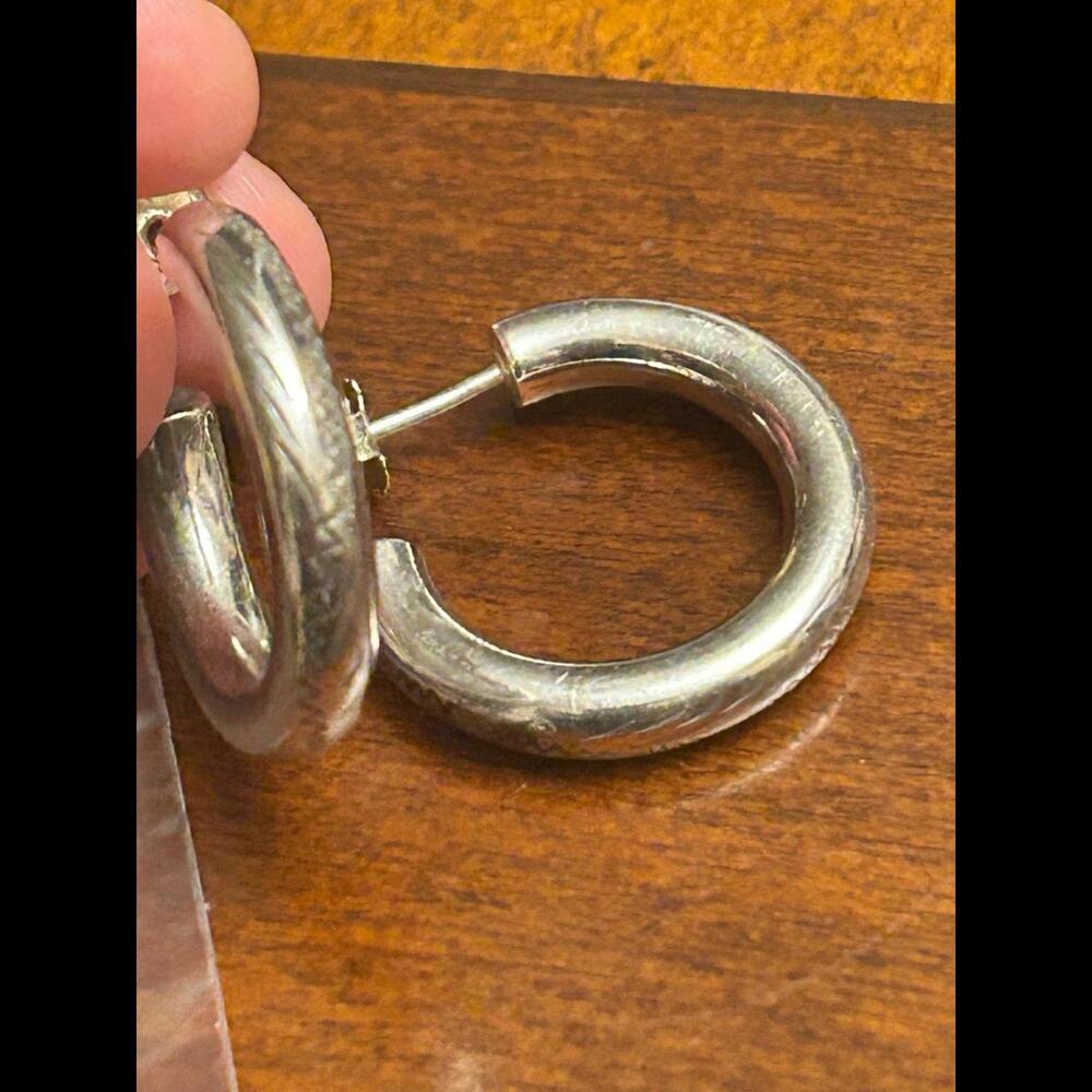 M15 earrings 925 sterling silver 6.12g 1 inch